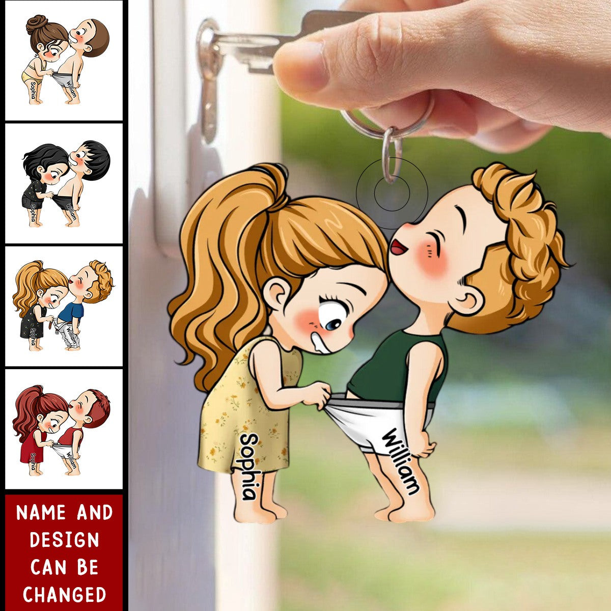 Personalized couple doll Acrylic Keychain-Gift For Husband Wife, Anniversary